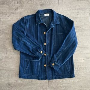 Taylor Stitch Men’s Denim Herringbone Ojai Garment Dyed Chore Jacket - Size 46